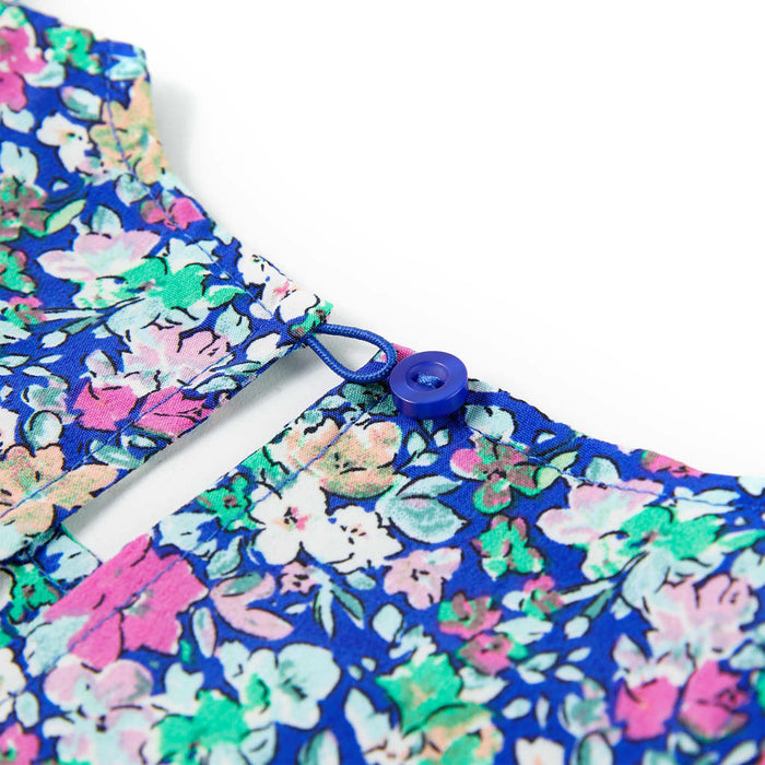 Rochie pentru copii, mâneci cu volane, albastru cobalt, 116 WALTI