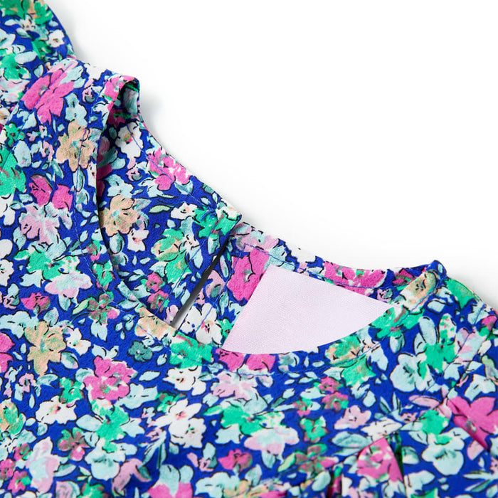 Rochie pentru copii, mâneci cu volane, albastru cobalt, 128 - WALTI WALTI