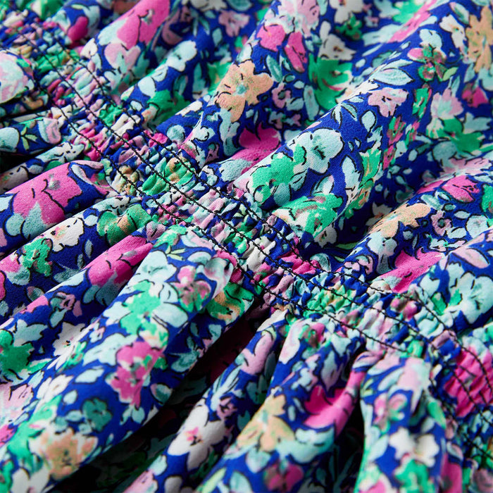 Rochie pentru copii, mâneci cu volane, albastru cobalt, 128 - WALTI WALTI