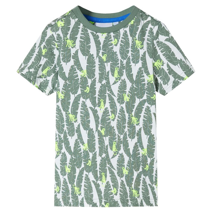 Tricou pentru copii, ecru și iederă închisă, 116 WALTI