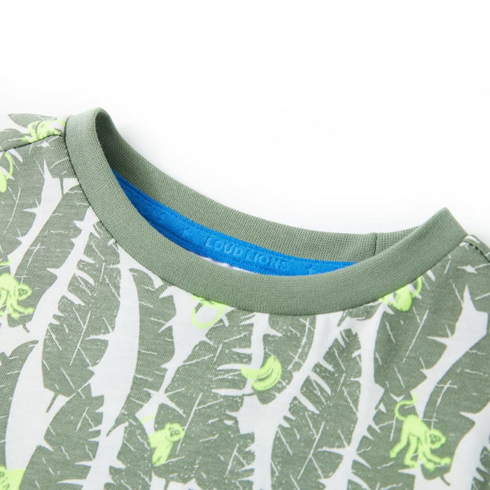 Tricou pentru copii, ecru și iederă închisă, 116 WALTI