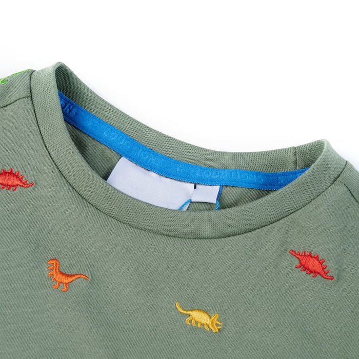 Tricou pentru copii cu mâneci scurte, kaki, 116 - WALTI WALTI
