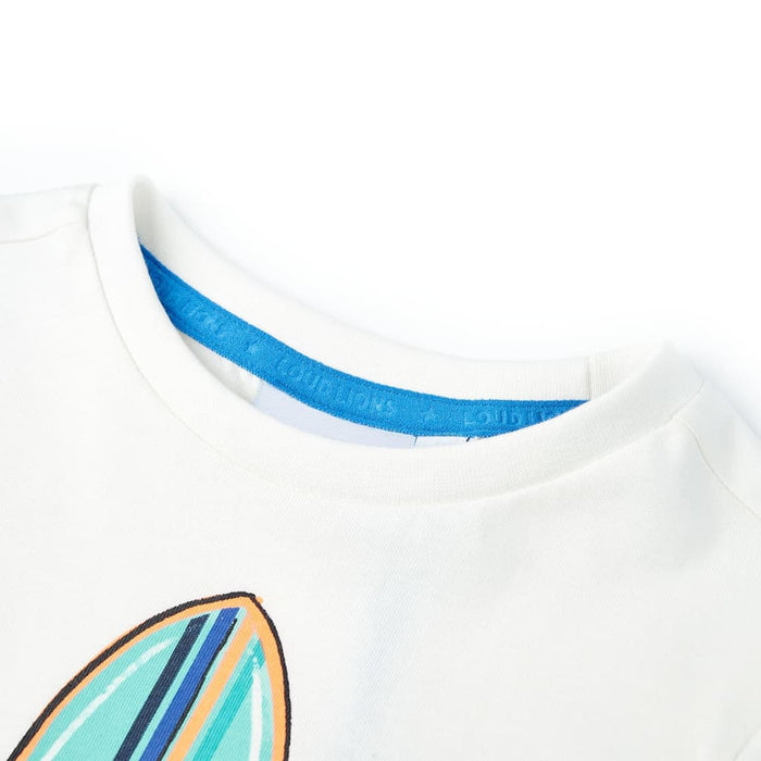 Tricou pentru copii cu mâneci scurte, ecru, 116 WALTI