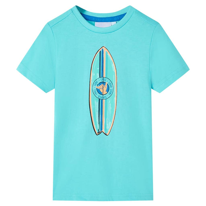 Tricou pentru copii cu mâneci scurte, turcoaz, 116 - WALTI WALTI