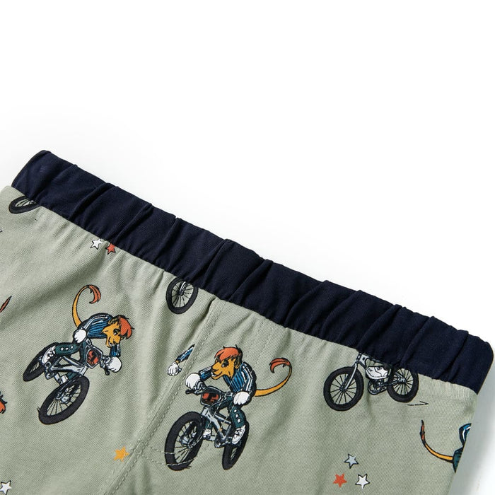 Pijamale pentru copii cu mâneci scurte, kaki deschis, 140 WALTI