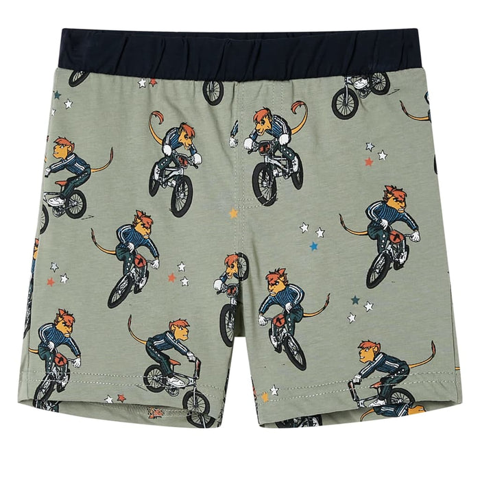 Pijamale pentru copii cu mâneci scurte, kaki deschis, 140 WALTI