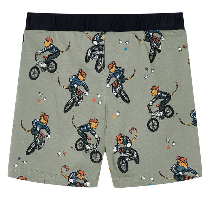 Pijamale pentru copii cu mâneci scurte, kaki deschis, 140 WALTI