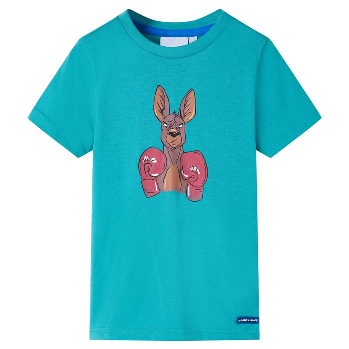 Tricou pentru copii cu mâneci scurte, verde mentă închis, 128 - WALTI WALTI