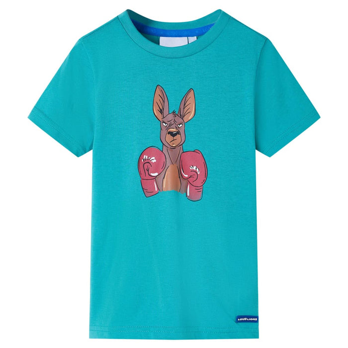 Tricou pentru copii cu mâneci scurte, verde mentă închis, 140 - WALTI WALTI