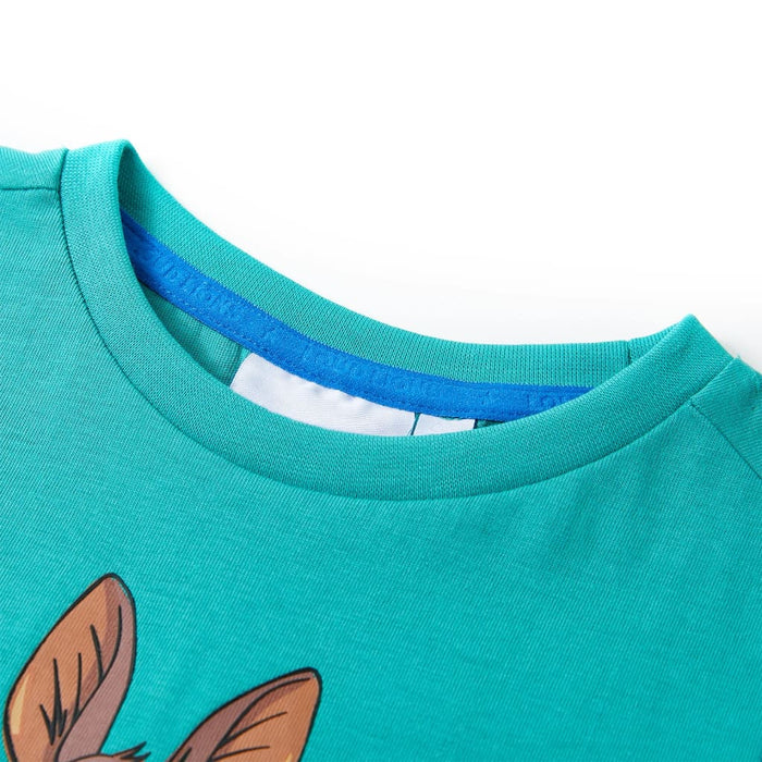 Tricou pentru copii cu mâneci scurte, verde mentă închis, 140 - WALTI WALTI