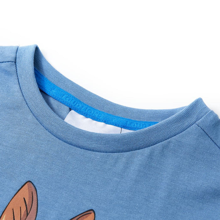 Tricou pentru copii cu mâneci scurte, albastru mediu, 116 WALTI