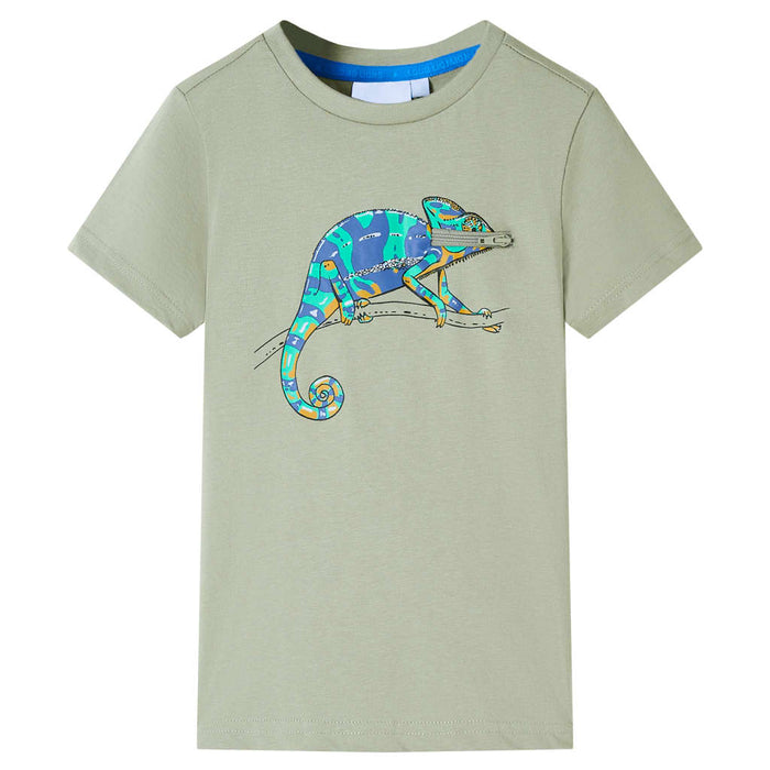 Tricou pentru copii cu mâneci scurte, kaki deschis, 104 WALTI