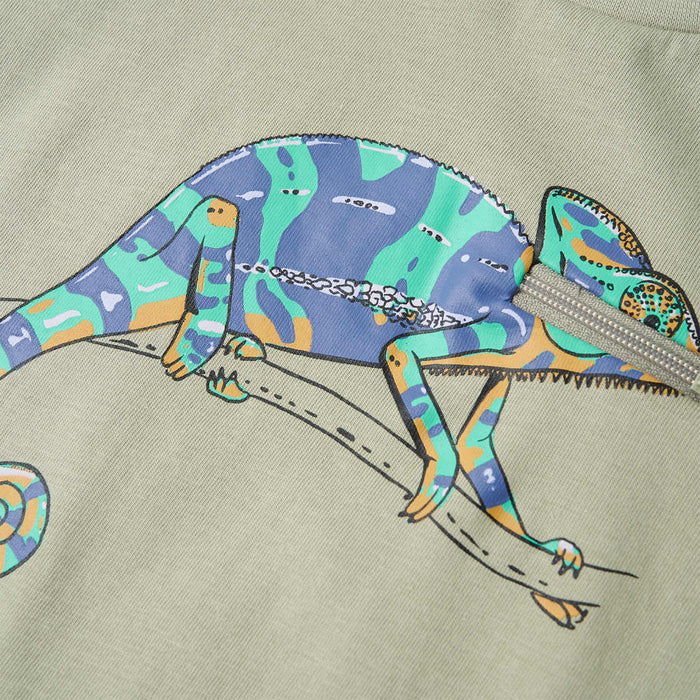 Tricou pentru copii cu mâneci scurte, kaki deschis, 104 WALTI
