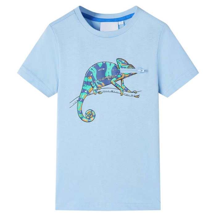 Tricou pentru copii cu mâneci scurte, albastru deschis, 128 WALTI