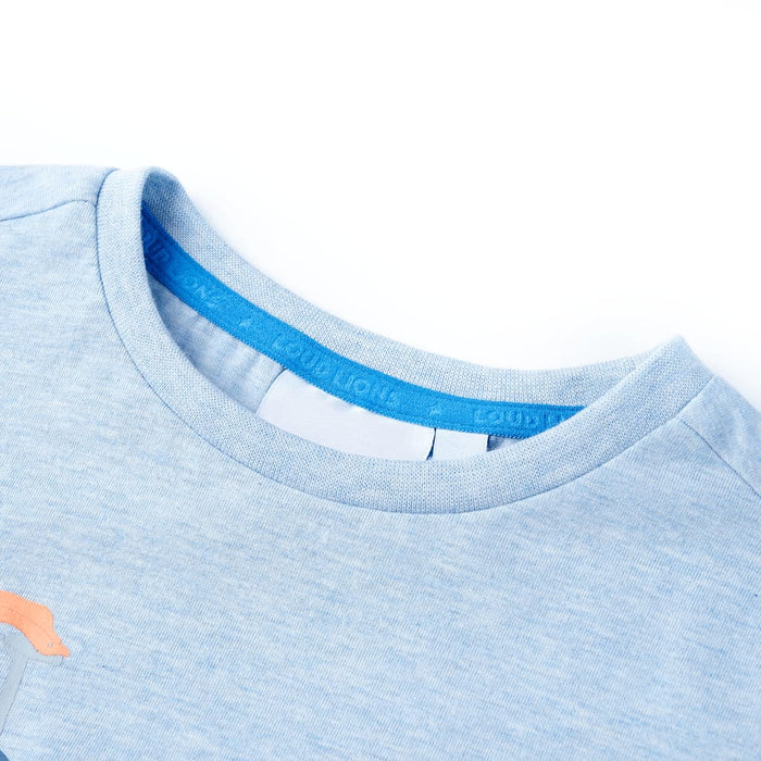 Tricou pentru copii, albastru deschis melanj, 92 WALTI