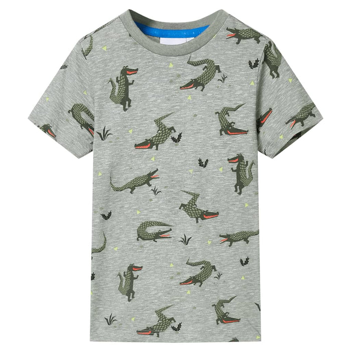Tricou pentru copii, kaki deschis melanj, 104 - WALTI WALTI
