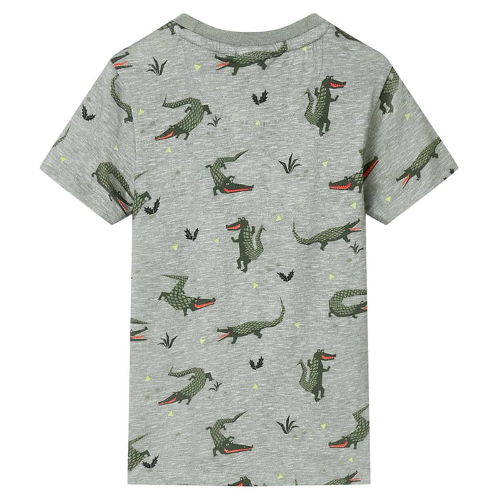 Tricou pentru copii, kaki deschis melanj, 104 - WALTI WALTI