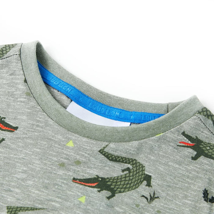 Tricou pentru copii, kaki deschis melanj, 104 - WALTI WALTI