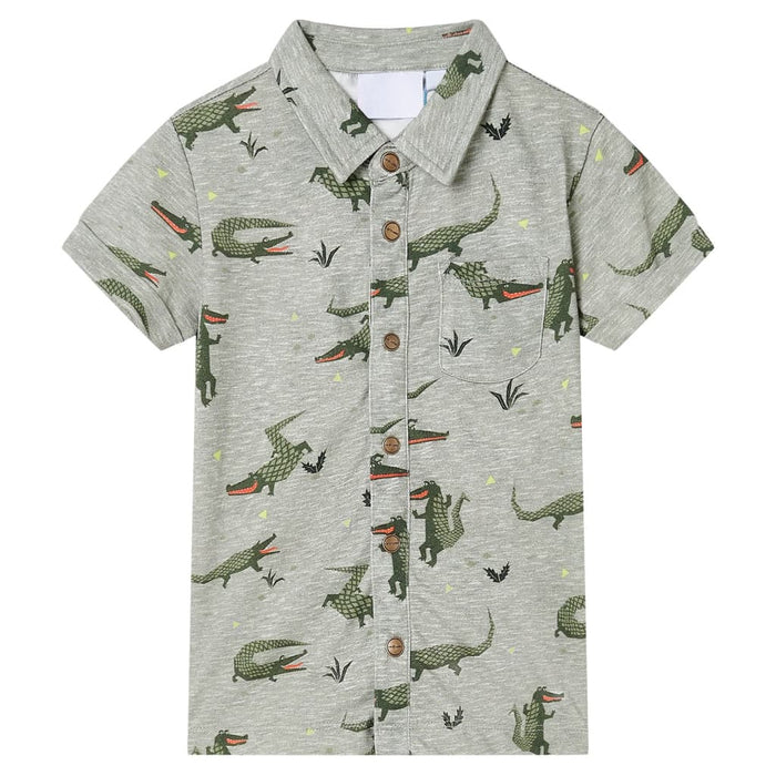 Tricou pentru copii, kaki deschis melanj, 104 - WALTI WALTI