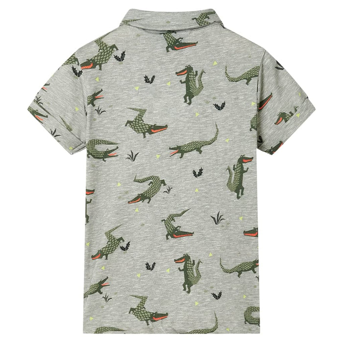 Tricou pentru copii, kaki deschis melanj, 104 - WALTI WALTI