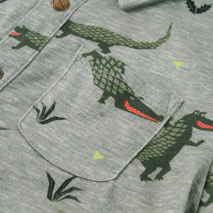 Tricou pentru copii, kaki deschis melanj, 104 - WALTI WALTI