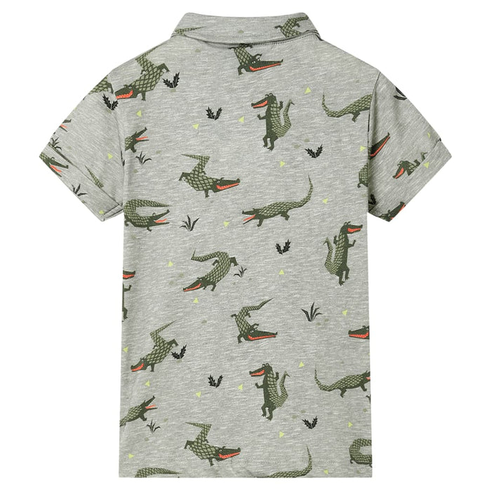 Tricou pentru copii, kaki deschis melanj, 116 - WALTI WALTI