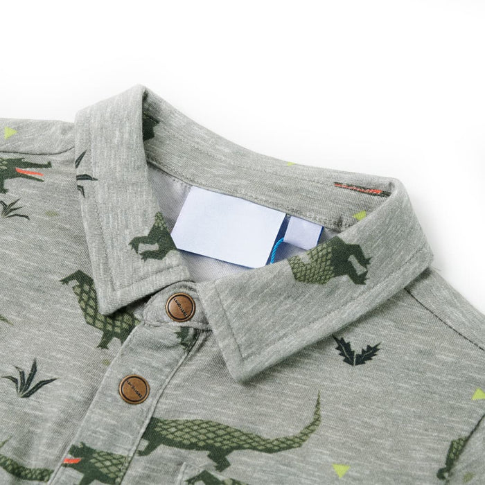 Tricou pentru copii, kaki deschis melanj, 116 - WALTI WALTI