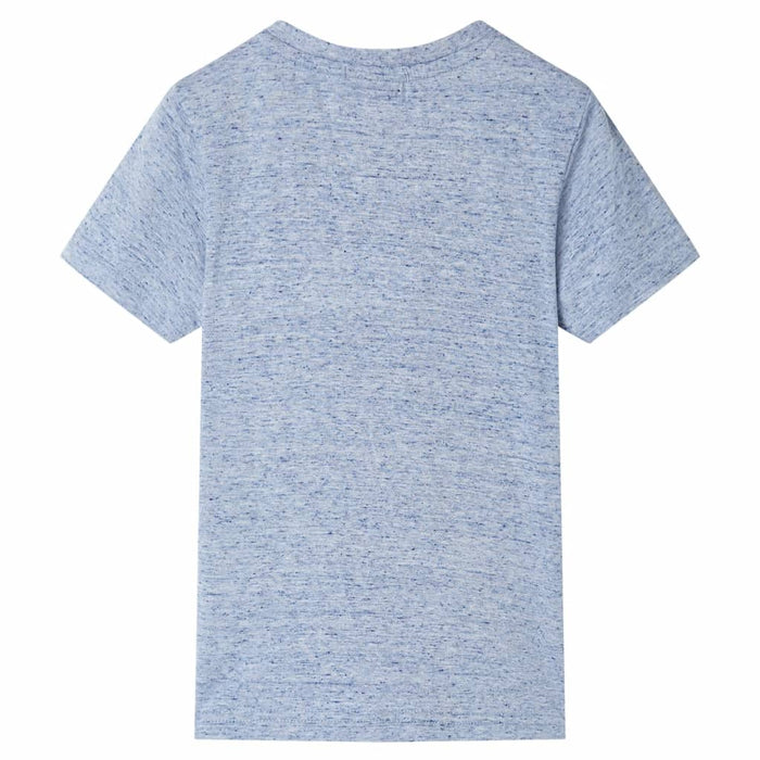 Tricou pentru copii cu mâneci scurte, albastru melanj, 128 - WALTI WALTI