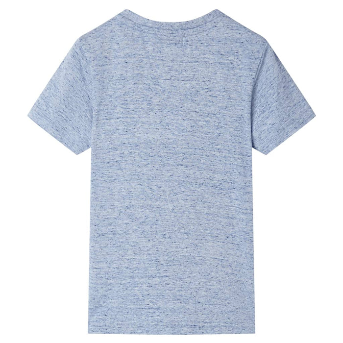Tricou pentru copii cu mâneci scurte, albastru melanj, 140 - WALTI WALTI