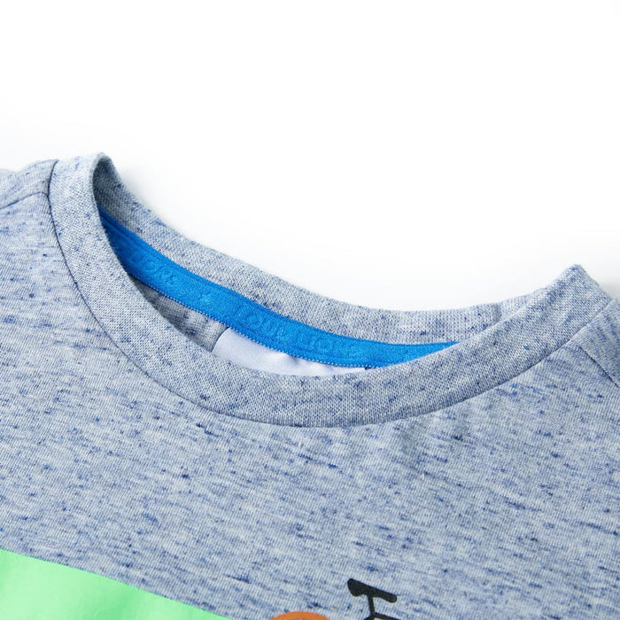Tricou pentru copii cu mâneci scurte, albastru melanj, 140 - WALTI WALTI