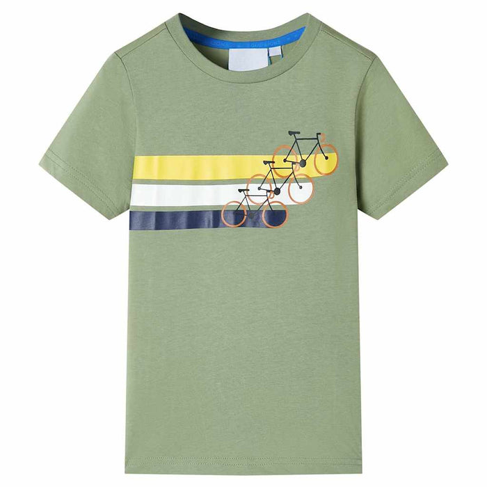 Tricou pentru copii cu mâneci scurte, kaki deschis, 128 - WALTI WALTI