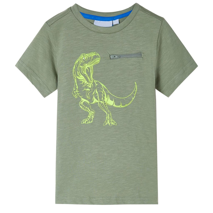 Tricou pentru copii cu mâneci scurte kaki deschis 104 - WALTI WALTI