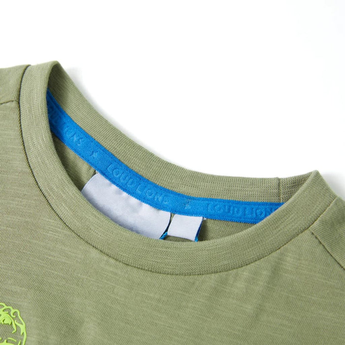 Tricou pentru copii cu mâneci scurte kaki deschis 104 - WALTI WALTI