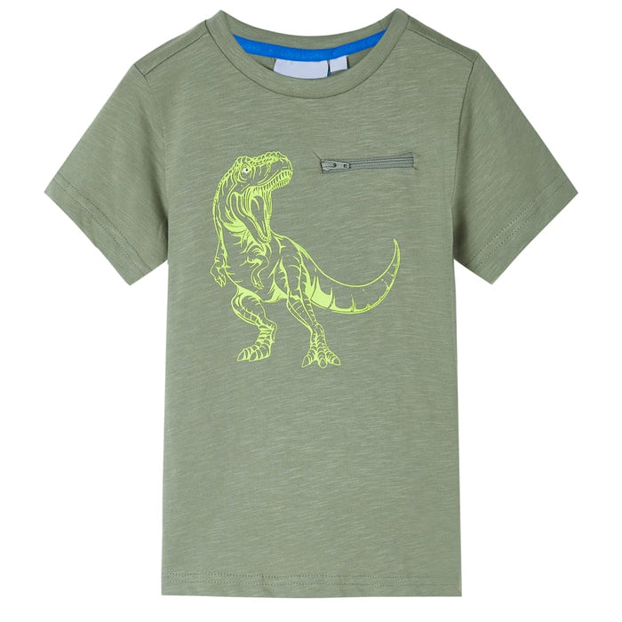 Tricou pentru copii cu mâneci scurte kaki deschis 116 - WALTI WALTI