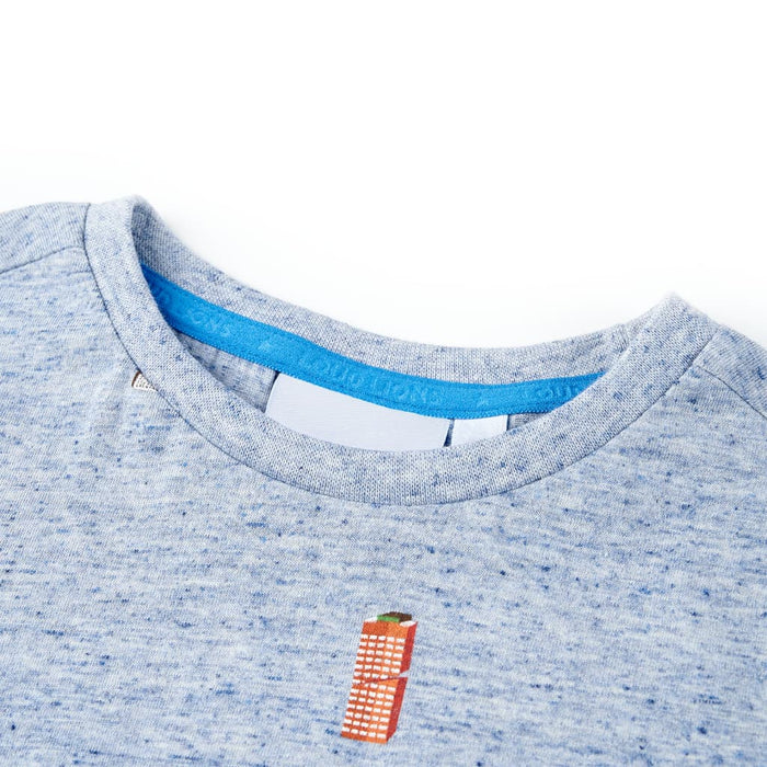 Tricou pentru copii, albastru melanj, 128 - WALTI WALTI