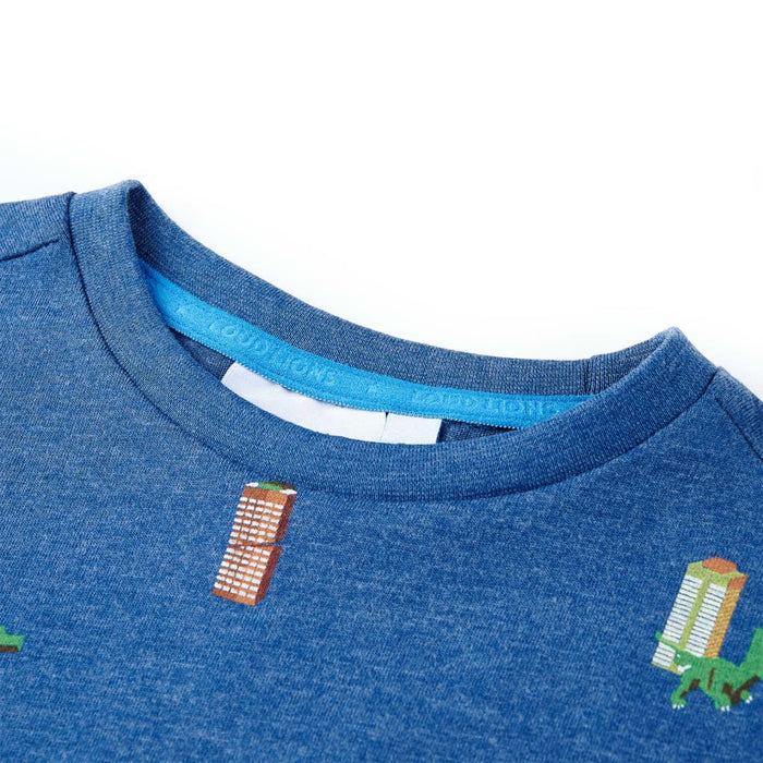 Tricou pentru copii, albastru închis melanj, 104 WALTI