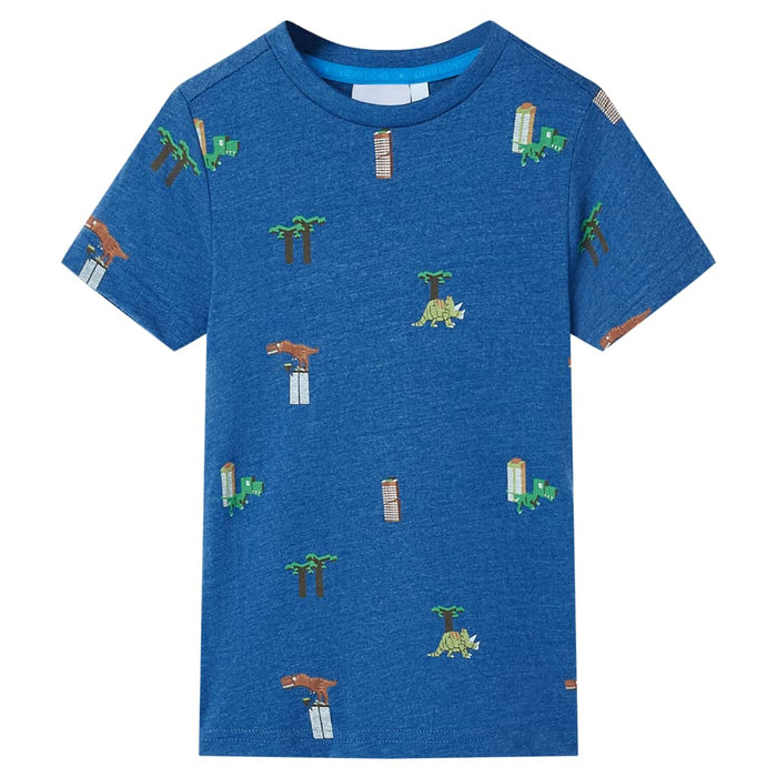 Tricou pentru copii, albastru închis melanj, 116 WALTI