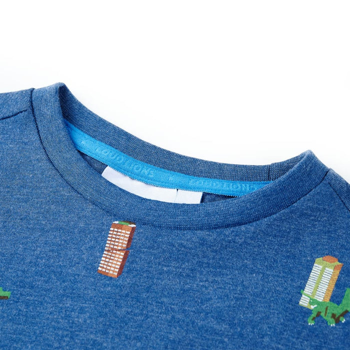 Tricou pentru copii, albastru închis melanj, 116 WALTI