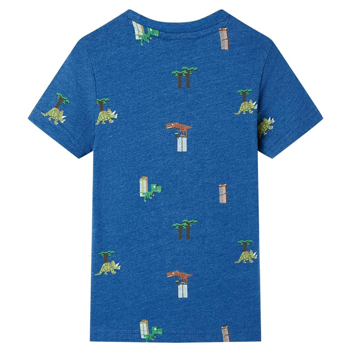 Tricou pentru copii, albastru închis melanj, 128 WALTI