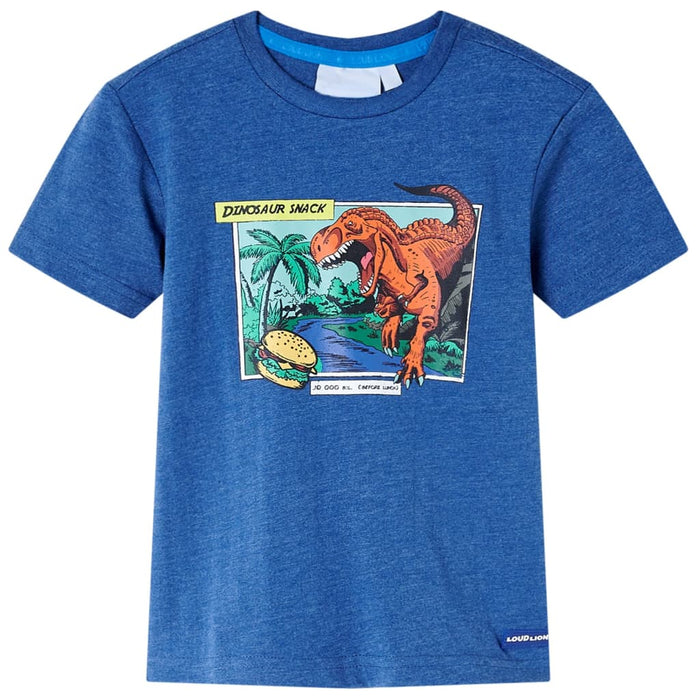 Tricou pentru copii, albastru închis melange, 116 - WALTI WALTI