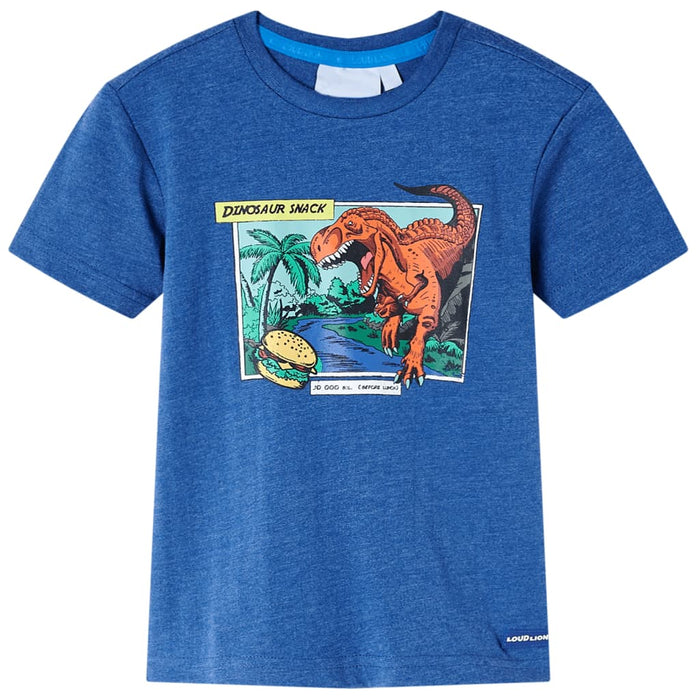 Tricou pentru copii, albastru închis melange, 140 - WALTI WALTI