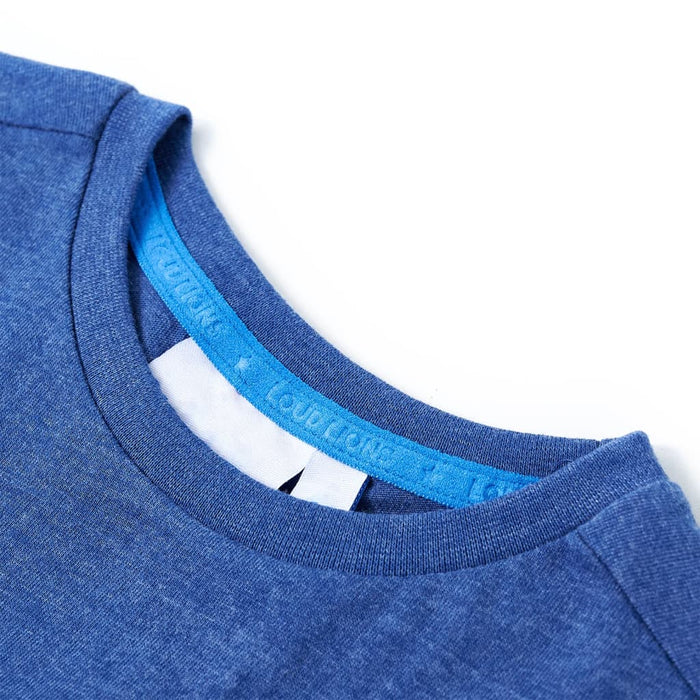 Tricou pentru copii, albastru închis melange, 140 - WALTI WALTI