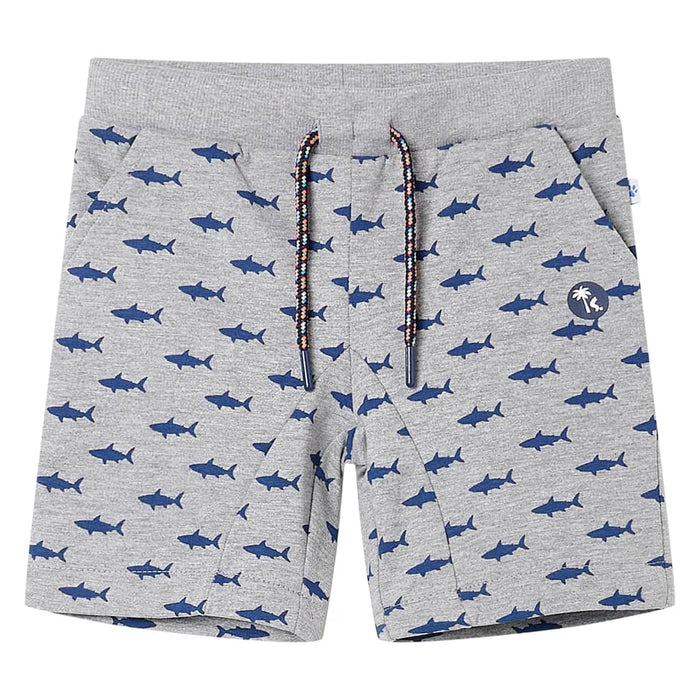 Pantaloni scurți pentru copii cu șnur, gri deschis melanj, 128 - WALTI WALTI