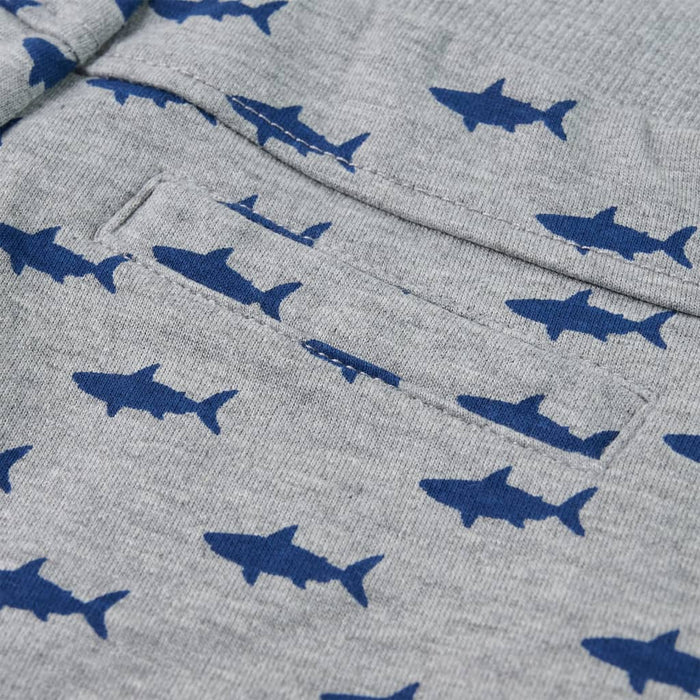 Pantaloni scurți pentru copii cu șnur, gri deschis melanj, 128 - WALTI WALTI