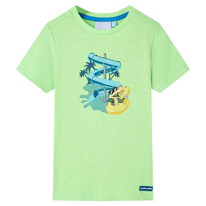 Tricou pentru copii, verde neon, 128 - WALTI WALTI