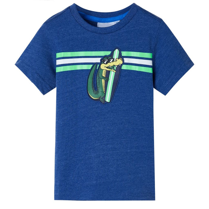 Tricou pentru copii, albastru închis melanj, 104 WALTI