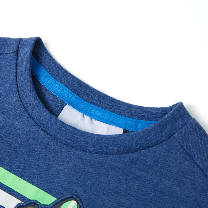 Tricou pentru copii, albastru închis melanj, 104 WALTI