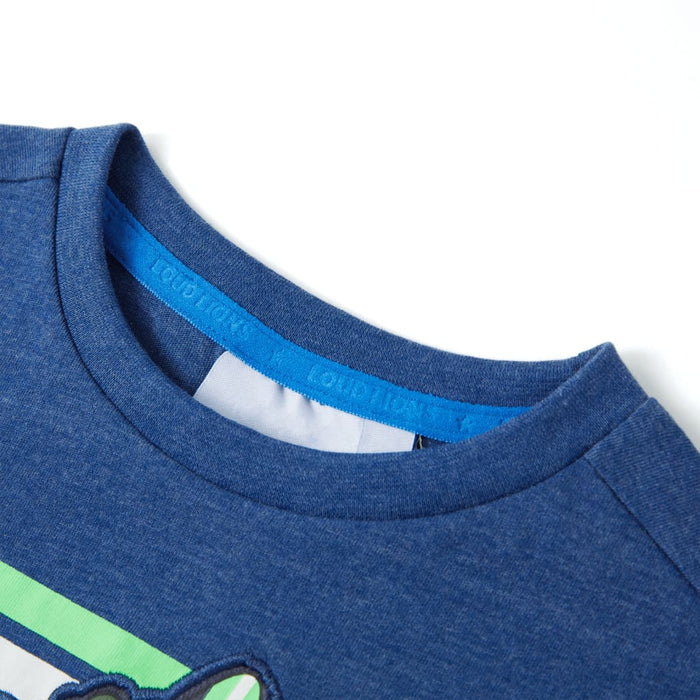 Tricou pentru copii, albastru închis melanj, 128 - WALTI WALTI