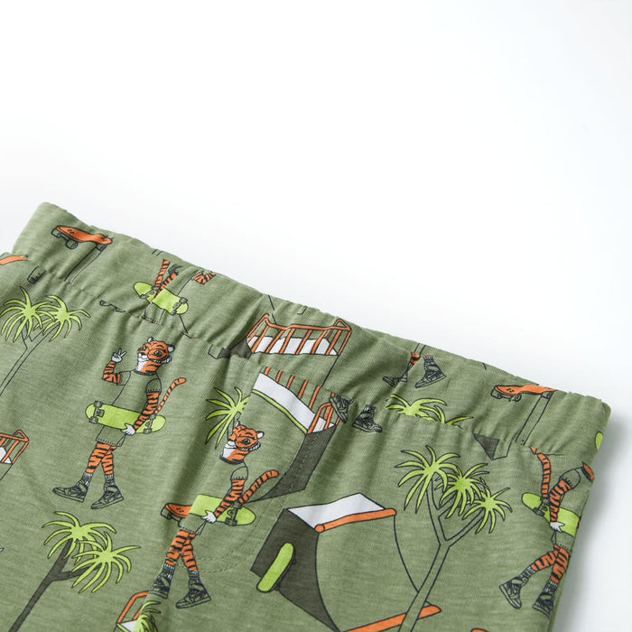 Pijamale copii mâneci scurte, kaki deschis 104 WALTI