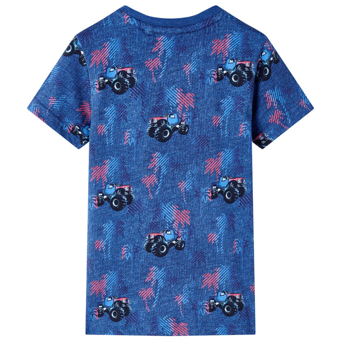 Tricou de copii, albastru închis melanj 92 WALTI